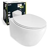 'aquaSu® Spülrandloses Wand WC Set Comida, Design-Toilette, Hänge WC, Tiefspüler, Keramik, Abgang waagerecht,…