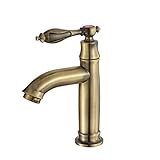 Messing-Mittelsatz-Wasserhahn für Badezimmer, Waschbecken, Deckmontage, Einzelloch, Kaltwasser-Waschbeckenarmaturen,…