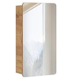 Lomadox Badmöbel Spiegelschrank 40 cm, Wotan Eiche Nb. Nb., 1-türig, 2 Einlegeböden, B/H/T ca. 40/75/16…