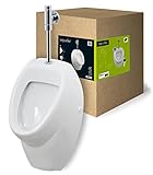 'aquaSu® Urinal Absaug-Urinal Set uVa | Inklusive Druckspüler und Absaugformstück | Zulauf von oben…