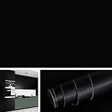 Livelynine 40CMx10M Klebefolie Schwarz Matt Folie Möbel Küchenfolie Selbstklebende Tapete Schwarze Folie für Wohnzimmer Schlafzimmer Möbel Fenster Küchen Schränke Wandfolie Selbstklebend Abwaschbar