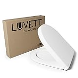 LUVETT® WC-Sitz mit Absenkautomatik D140 D-Form Soft Close® & TakeOff EasyClean Abnahme, hygienisch…