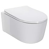 Adige Design Hänge WC spülrandlos Toilette inkl. WC Sitz mit Softclose Absenkautomatik + abnehmbar
