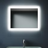 SONNI Badezimmerspiegel mit Beleuchtung 60×50 cm, Badspiegel mit Beleuchtung, LED Badspiegel für gäste…