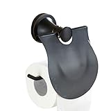WOMAO Toilettenpapierhalter Bronze Schwarz Matt Wandmontage Klopapierhalter mit Deckel Wasserdicht zum Bohren Badaccessoires WC Papierhalter