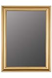 elbmöbel 82 x 62cm Wandspiegel rechteckig in Gold antik mit Patina Spiegel schlicht aus Holz mit Facettenschliff | im Landhausstil als Badspiegel | Schminkspiegel BZW. Frisierspiegel für das Landhaus