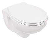 'aquaSu® Wand WC-Set, Tiefspüler, Spülrandlose Toilette, Hängetoilette, Einfache Reinigung, weiß
