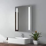 EMKE LED Badspiegel mit Beleuchtung 50x70cm Badezimmerspiegel kaltweiß Lichtspiegel Wandspiegel IP44…