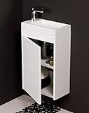 Quentis Badmöbel Gäste-WC Set Guest, Breite 40 cm, Waschbecken mit Unterschrank, weiß, Waschbeckenunterschrank montiert