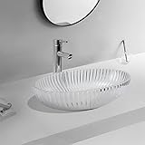 HomeLava Modern Glas Waschbecken Waschschale Aufsatzwaschbecken Waschtisch Gäste WC mit Ablaufgarnitur