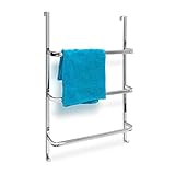 Relaxdays Handtuchhalter mit 3 Handtuchstangen HxBxT: 85 x 54 x 11,5 cm Badetuchhalter für alle gebräuchlichen…