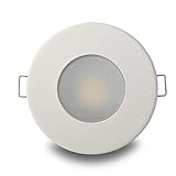 Vonhoff 6x LED Einbaustrahler Set Bad Weiß 5W warmweiß super flach rund 230V - IP44 für Badezimmer Außen…