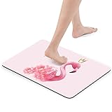 YISUMEI Badezimmerteppich 42x60 cm Badematte Rutschfester Waschbar Absorbierender Badvorleger Schnelltrocknend(Pink…