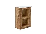 Woodkings® Bad Hängeschrank Pune Holz Natur weiß rustikal massiv Badmöbel Regal Badezimmer Badezimmerschrank…