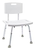 RIDDER Assistent A00602101 Badezimmer-Stuhl mit Rückenlehne, Hocker, höhenverstellbar, weiß, ca. 49x29,5x67-85…