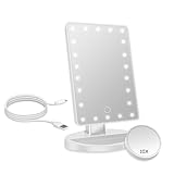 Amlope Kosmetikspiegel mit LED Beleuchtung Schminkspiegel mit Licht mit 10X Vergrößerung Make up Spiegel…