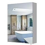 FOREHILL Spiegelschrank Bad Hängeschrank Badezimmerschrank mit Spiegel Badezimmerspiegel Schrank mit…