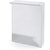 LED Spiegelschrank Dekor mit 2 Glasböden Softclose Weiß Hochglanz 50 x 67 x 24 cm