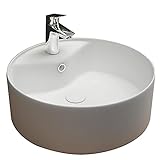 Alpenberger Rundes Schalenbecken | Aufsetzbare Waschschale aus Keramik | Mini Waschbecken Gäste WC |…