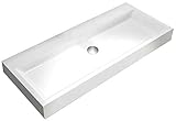 Aufsatzwaschbecken Wandwaschbecken PB2144-1 aus Mineralguss Solid Stone - Weiß Matt - 110 x 42 x 13…