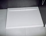 ECOLAM Duschwanne Duschtasse flach Axim Rechteck 110 x 90 cm Tiefe 2,5 cm Acryl weiß + Siphon + Silikon…