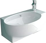 Alpenberger Badezimmer Waschbecken mit Überlauf | Waschschale Oval | Waschtisch Wandhängend | Handwaschbecken…
