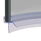 SEAL019 Duschtürdichtung für 8 mm dickes Glas, Dichtet Lücken von bis zu 12 mm, 850 mm lang