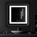 LED-Badezimmerspiegel, Wandmontage, beschlagfrei, beleuchtet, dimmbar, 81,3 x 81,3 cm