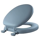 Mayfair 15EC 034 Abnehmbarer weicher WC-Sitz, der sich nie löst, himmelblau, 1 Packung rundes Premium-Scharnier