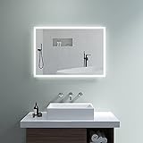 AQUABATOS® 100x70 cm Badspiegel mit LED Beleuchtung Wandspiegel beleuchtet Lichtspiegel beheizt Badezimmerspiegel…