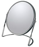 Spirella Schminkspiegel Kosmetikspiegel Badezimmerspiegel Akira 5-Fach Vergrößerung - matt Grau