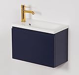 Quentis Badmöbel | Gäste-WC Möbel FAROS, Breite 50 cm, Waschplatzset 2-teilig, Waschbecken und Unterschrank,…