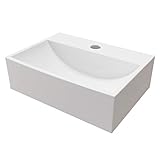 KERABAD Design Waschbecken Keramik, klein eckig, Waschtisch Waschschale Aufsatzwaschbecken, Gäste WC,…