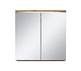 Badezimmer Spiegelschrank Toledo 60 cm – Stauraum Unterschrank Möbel Zwei Türen Weiß Schwarz Sonoma Eiche hell Lefkas Bodega (Braun)