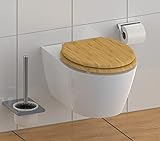 Schütte BAMBUS WC-Sitz mit Absenkautomatik, Toilettensitz mit Klodeckel in Holzoptik, Nachhaltiger Toilettendeckel…