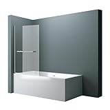 doporro 90x140 cm Design-Duschwand für Badewanne Badewannenaufsatz Duschabtrennung 6mm ESG-Sicherheitsglas…