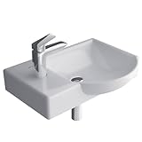 Alpenberger Waschbecken Bad Waschtisch 45 cm Breit Eckig Oval | Handwaschbecken Kleines Waschbecken…