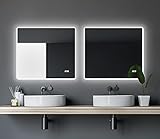 Talos Sun Badspiegel mit Beleuchtung – LED Badezimmerspiegel 80x70 cm – Wandspiegel mit LED Lichtumrahmung…