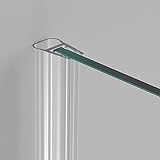 Duschdichtung für Glastüren 160cm I Duschtürdichtung 4-5mm Glasstärke senkrecht I Balgprofil Duschwand…