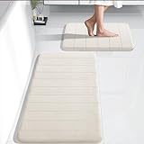 Yimobra Memory Foam Badezimmermatten-Set, 2-teilig, rutschfest – super wasserabsorbierend, weicher Badezimmerteppich,…