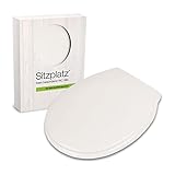 SITZPLATZ WC-Sitz mit Absenkautomatik Smart-Duro in Weiß, antibakterieller Duroplast Toilettensitz,…