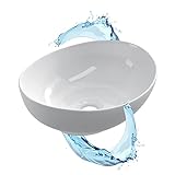 Starbath Plus - Keramik-Waschtisch - Ovale Form - Farbe Weiß - Maße 41 x 33 x 15 cm - Ideal für Aufsatzwaschbecken…