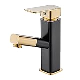 Richuan Schwarz Gold Pull Down Badezimmer Unterbau Waschbecken Wasserhahn Modern Einloch WC Ausziehsprüher…