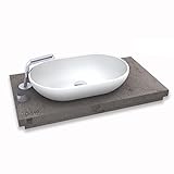 BERNSTEIN Aufsatzwaschbecken oval 54 cm Waschschale O-540 für Unterschränke, Bad und Gäste WCs Mineralguss…