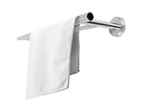 Jan Max Badetuchhalter ohne Bohren Doppelhalter für 60cm Handtuchbreite, Handtuchhalter Wand aus gebürstetem…
