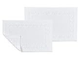 ASTREA TEXTILES Badezimmerteppich – Bodenmatte aus 100 % Baumwolle – Waschlappen (2 Stück) (weiß)