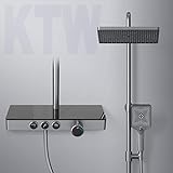 EMKE Duschsystem mit Thermostat KTW-Zertifizierung Duschset, 45cm Thermostatische Platte,Handbrause…
