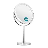 Auxmir Kosmetikspiegel Doppelseitiger Schminkspiegel mit 1X/20X Vergrößerung, Tischspiegel Stehend 360°…