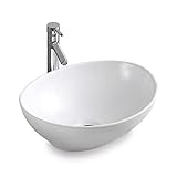 STILFORM Park Waschbecken in Brillant Weiß aus feinster Keramik als Aufsatzwaschbecken ohne Hahnloch…