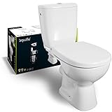 'aquaSu® WC-Kombination Rivera, Stand WC spülrandlos, Tiefspüler, Abgang waagerecht, Duroplast WC-Sitz…